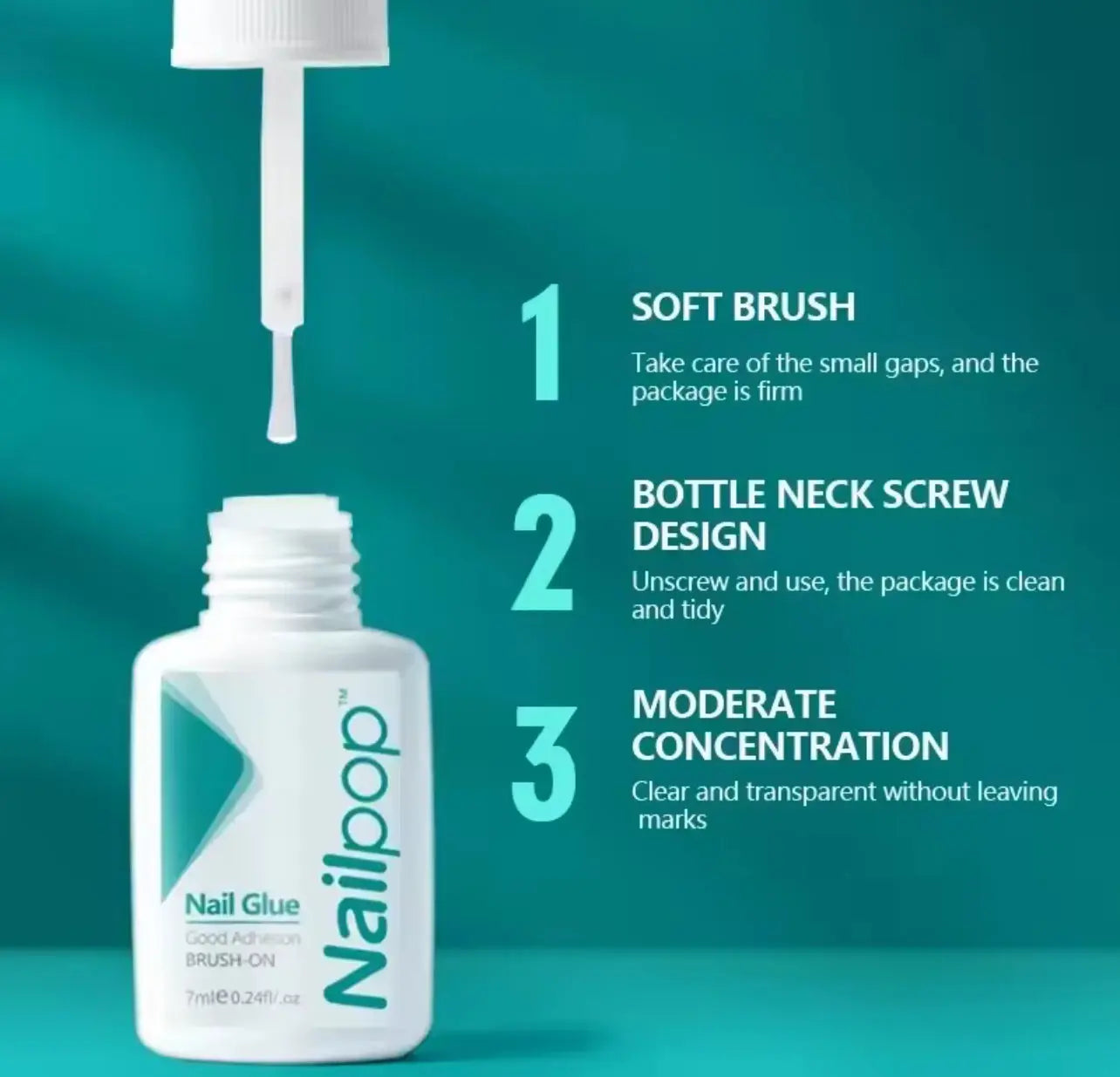 Brush-On Nail Glue Nail Pop Studio