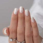 Classic White Short Square Nails - Press On Nails Nail Pop Studio