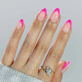 Summer Berry French Almond Nails - Press On Nails | Long Lasting & Reusable Nail Pop Studio