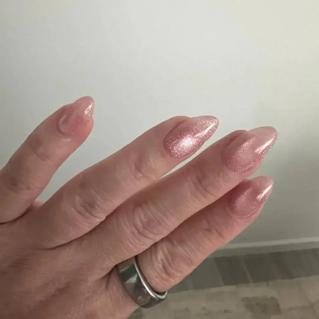 Blush Sparkle Almond Nails - Press On Nails Nail Pop Studio