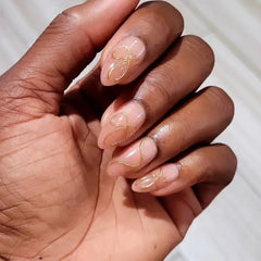 Daring Gold Almond Nails - Press on Nails Nail Pop Studio