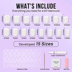 Pure White Square French Nails - Press On Nails | Long Lasting & Reusable Nail Pop Studio