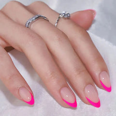 Summer Berry French Almond Nails - Press On Nails Nail Pop Studio