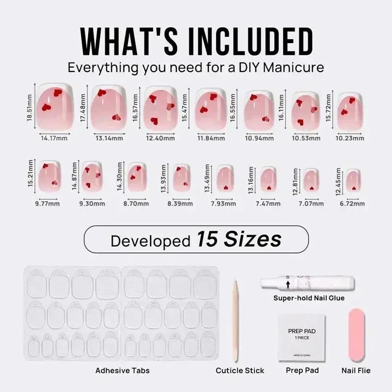 Endless Love Square Nails - Press On Nails - Nail Pop Studio