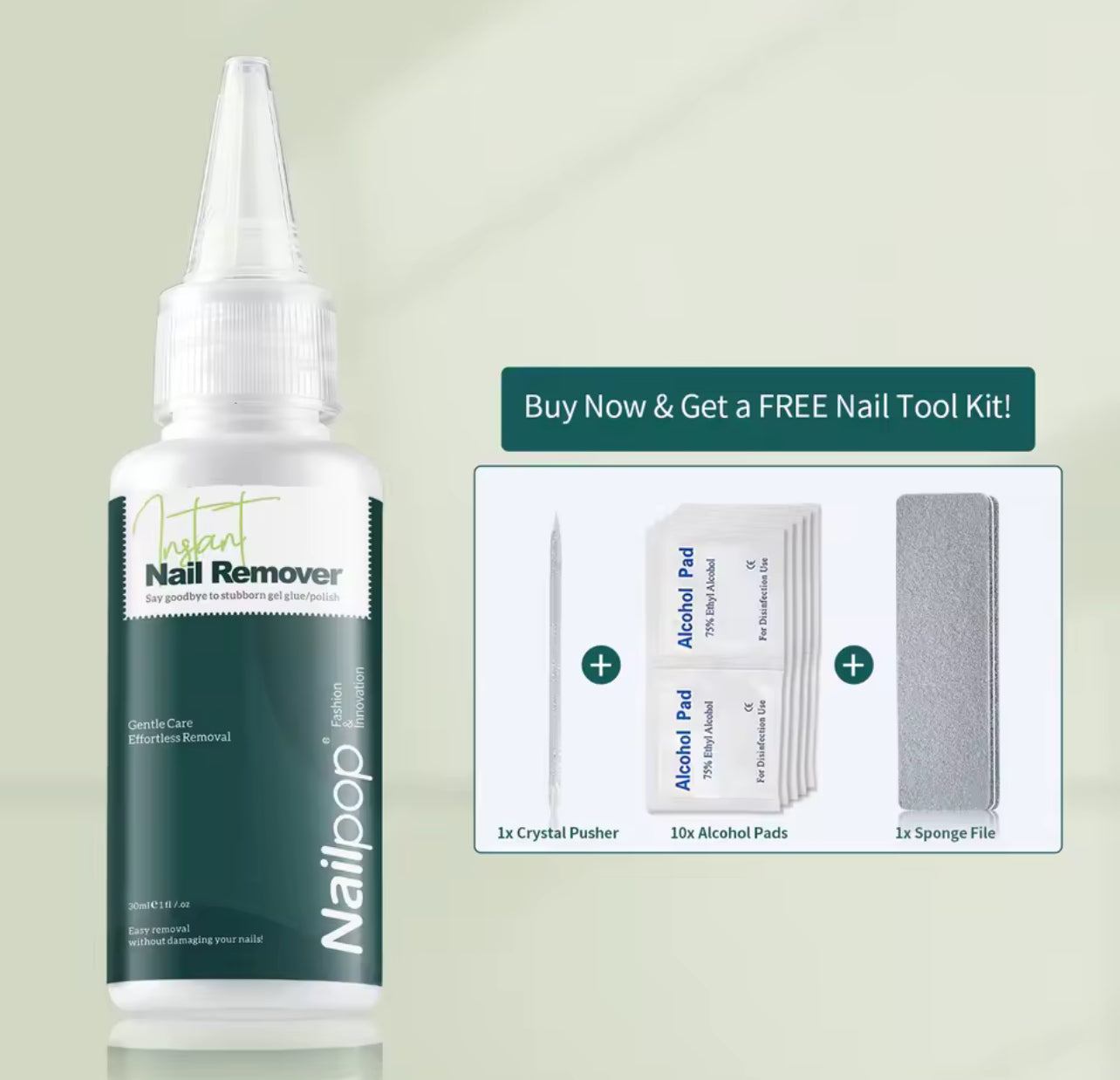 Nail Glue Remover + Nail Tool Kit Nail Pop Studio