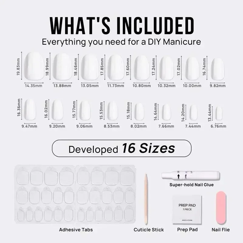 Pure White Oval Nails - Press On Nails - Nail Pop Studio