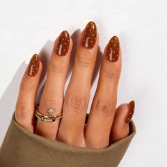 Cinnamon Glaze Almond Nails - Press On Nails - Nail Pop Studio