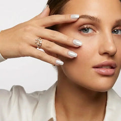 Classic Pearl White Square Nails - Press On Nails Nail Pop Studio
