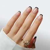 Classic Black French Square Nails - Press On Nails | Long Lasting & Reusable Nail Pop Studio