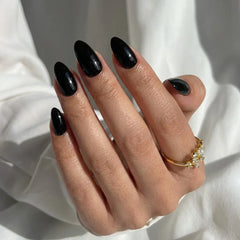 Black Almond Nails - Press on Nails