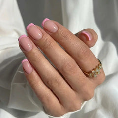 Classic Pink French Square Nails - Press On Nails Nail Pop Studio