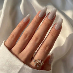 Starlight Shimmer Coffin Nails - Press on Nails Nail Pop Studio