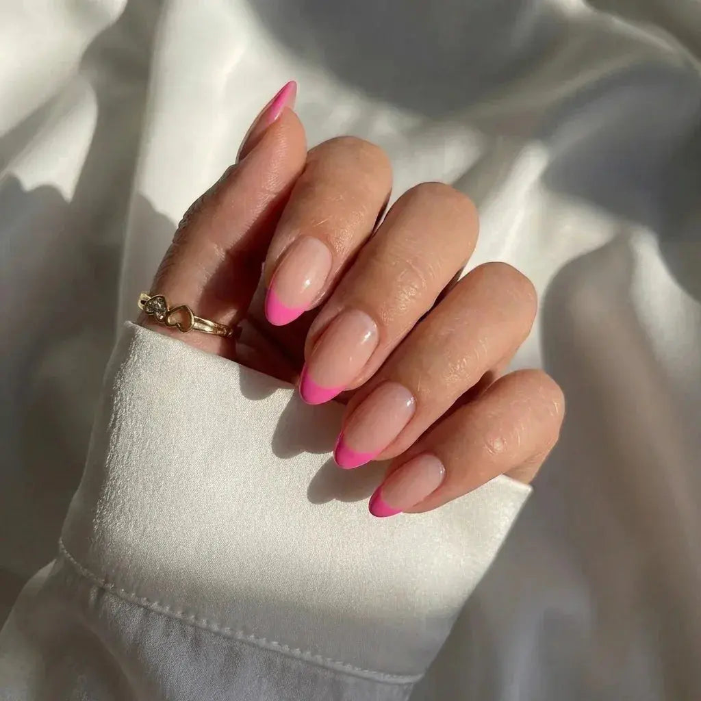 Summer Berry French Almond Nails - Press On Nails Nail Pop Studio