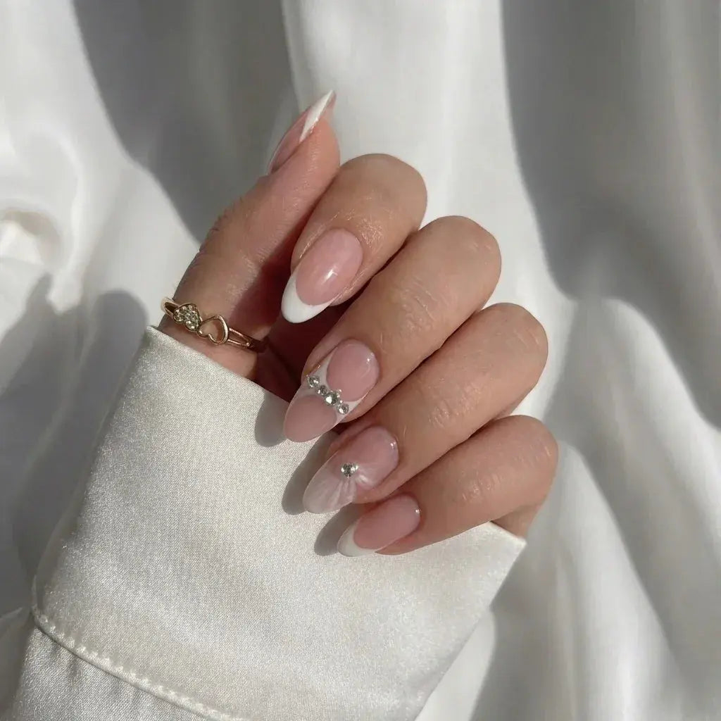 Diamond Bliss Almond Nails - Press On Nails Nail Pop Studio