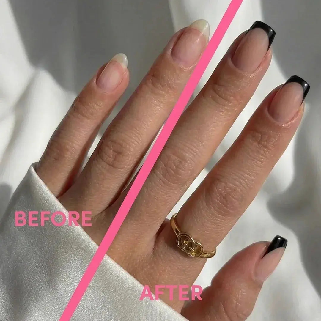 Classic Black French Square Nails - Press On Nails Nail Pop Studio