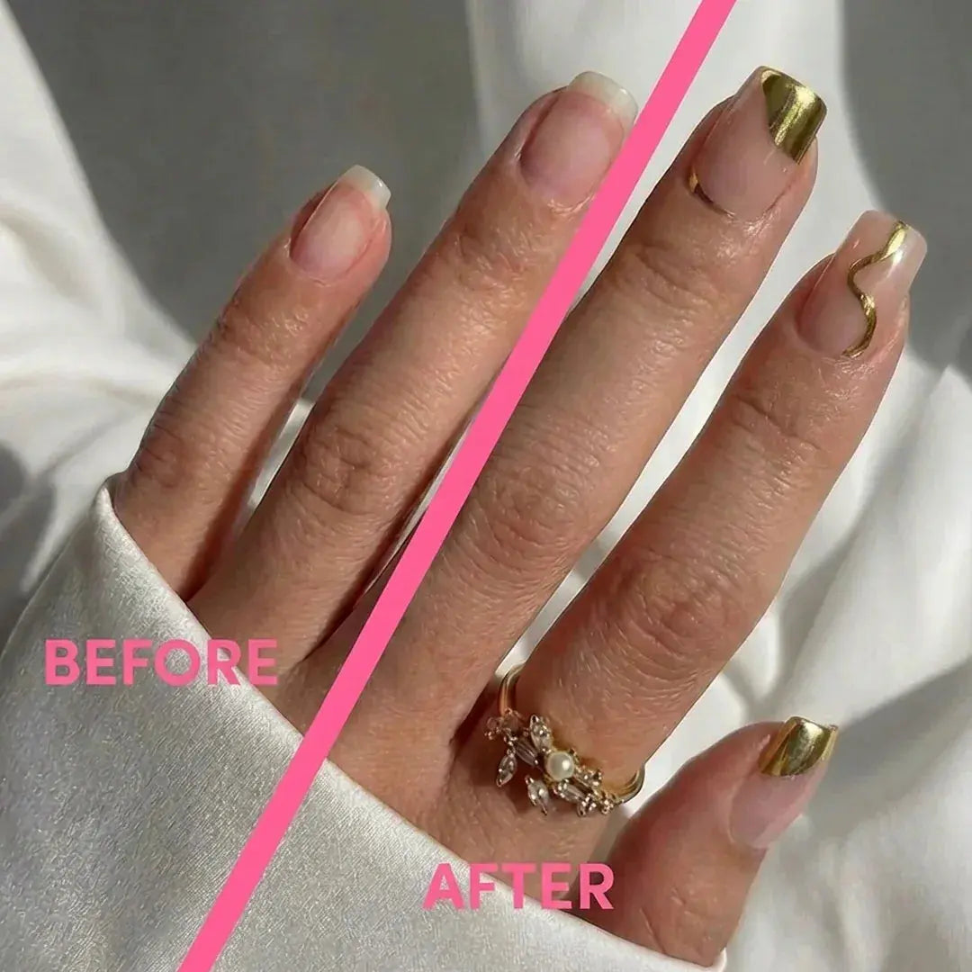 Golden Hour Square Nails - Press On Nails Nail Pop Studio