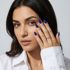 Navy Blue Oval Nails - Press On Nails