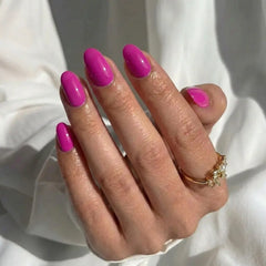 Hot Pink Oval Nails - Press On Nails Nail Pop Studio