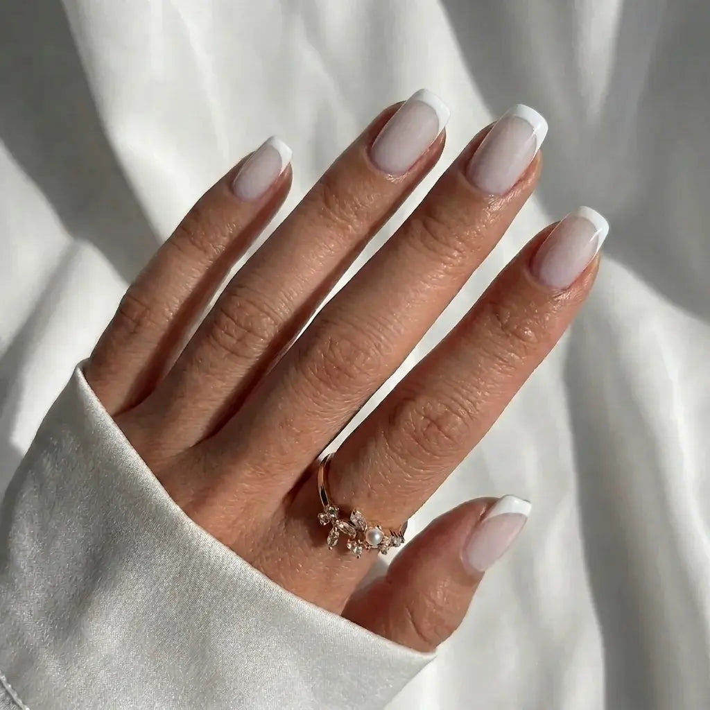 Pure White Square French Nails - Press On Nails Nail Pop Studio