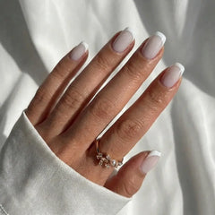 Pure White Square French Nails - Press On Nails Nail Pop Studio