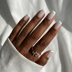 Pure White Square French Nails - Press On Nails Nail Pop Studio