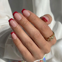 Classic Red French Square Nails - Press On Nails