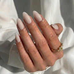 Coconut Cream Almond Nails - Press On Nails Nail Pop Studio