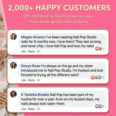 Endless Love Square Nails - Press On Nails Nail Pop Studio