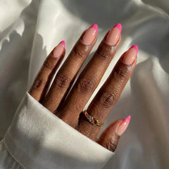 Summer Berry French Almond Nails - Press On Nails Nail Pop Studio