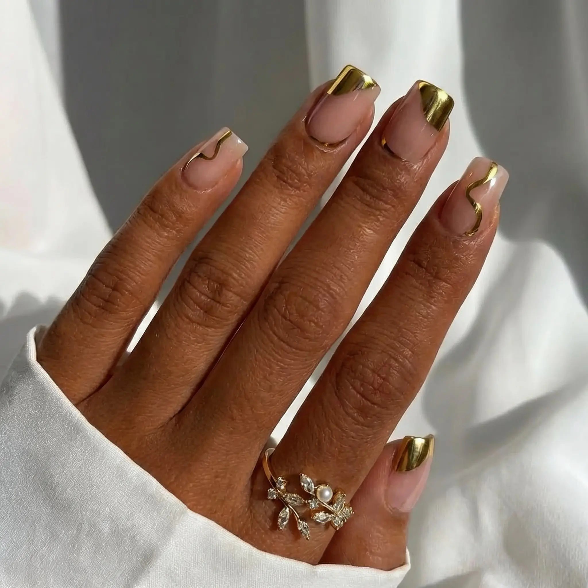 Golden Hour Square Nails - Press On Nails Nail Pop Studio