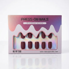 Plum Velvet Square Nails - Press On Nails Nail Pop Studio