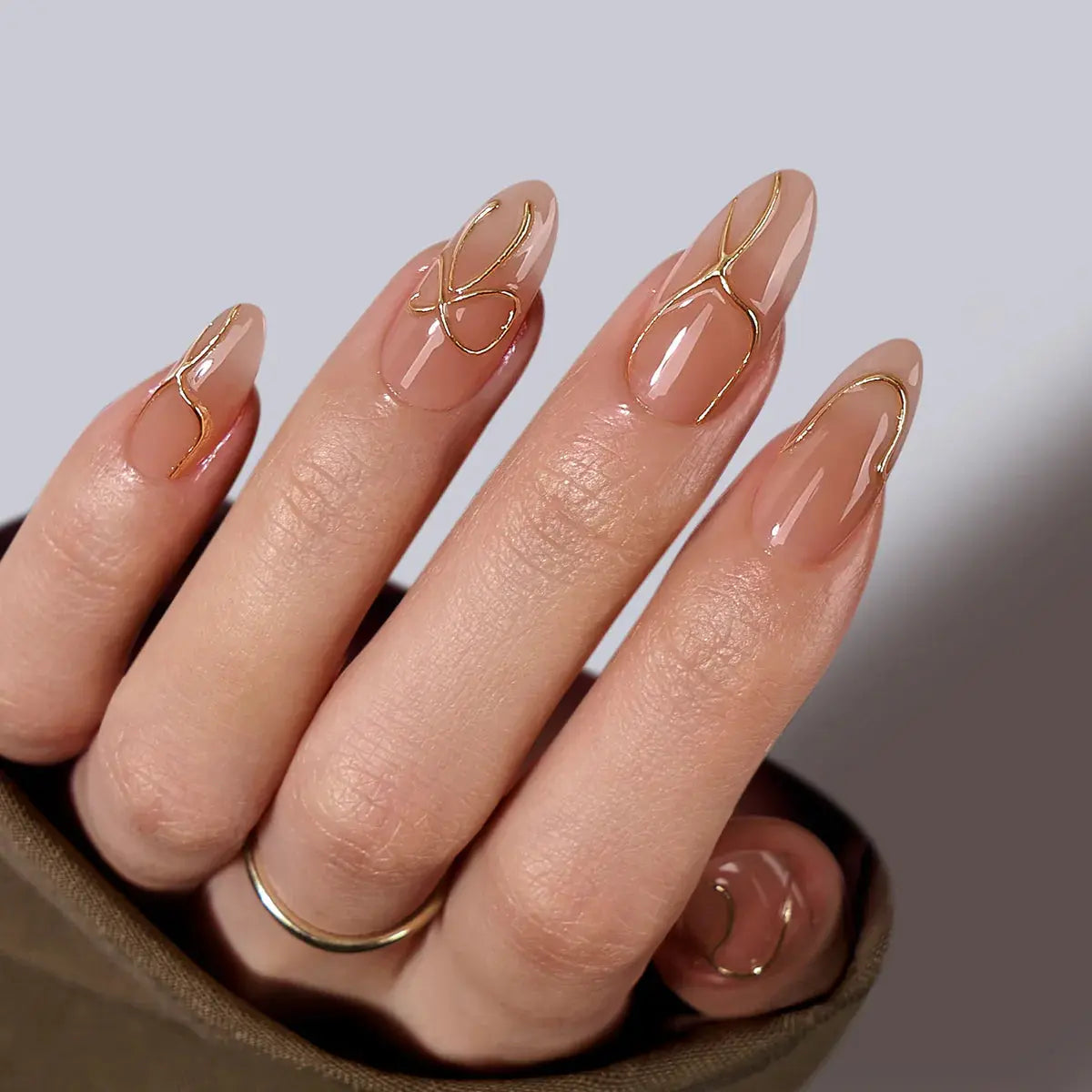 Radiant Ribbons Almond Nails - Press On Nails Nail Pop Studio
