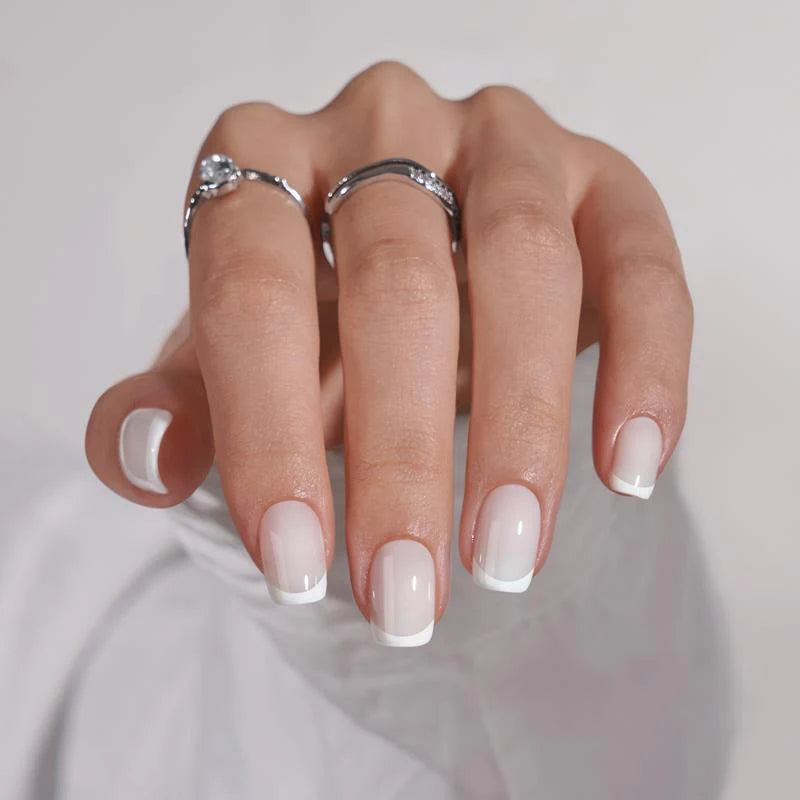 Pure White Square French Nails - Press On Nails | Long Lasting & Reusable Nail Pop Studio