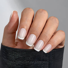 Pure White Square French Nails - Press On Nails | Long Lasting & Reusable Nail Pop Studio