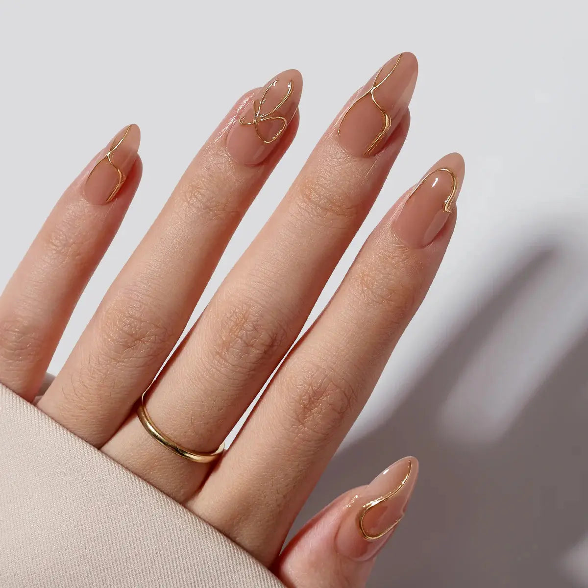 Radiant Ribbons Almond Nails - Press On Nails Nail Pop Studio