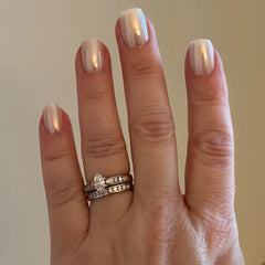 Classic Pearl White Short Square Nails - Press On Nails - Nail Pop Studio