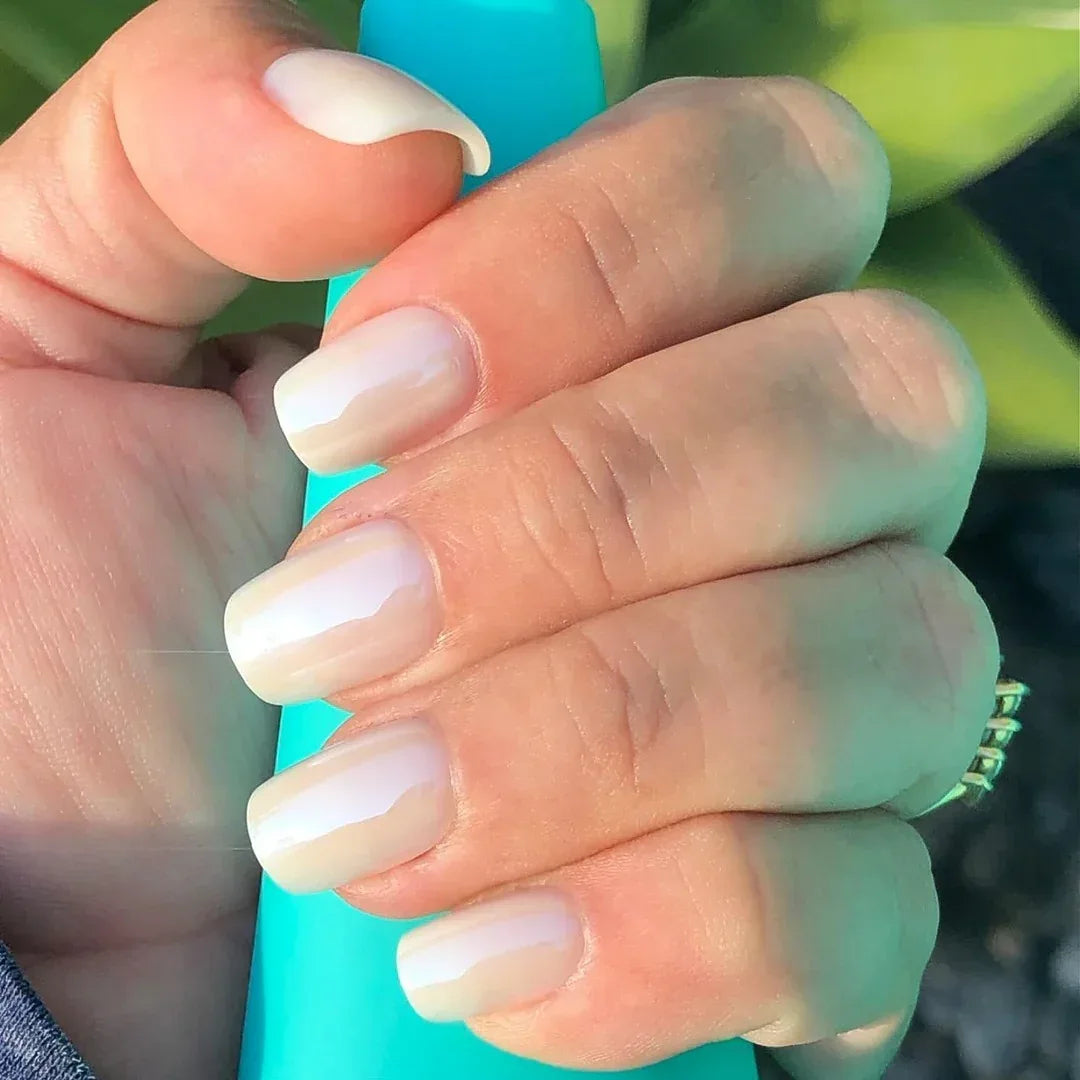 Classic Pearl White Short Square Nails - Press On Nails - Nail Pop Studio