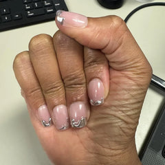 Chrome Edge Square Nails - Press On Nails - Nail Pop Studio