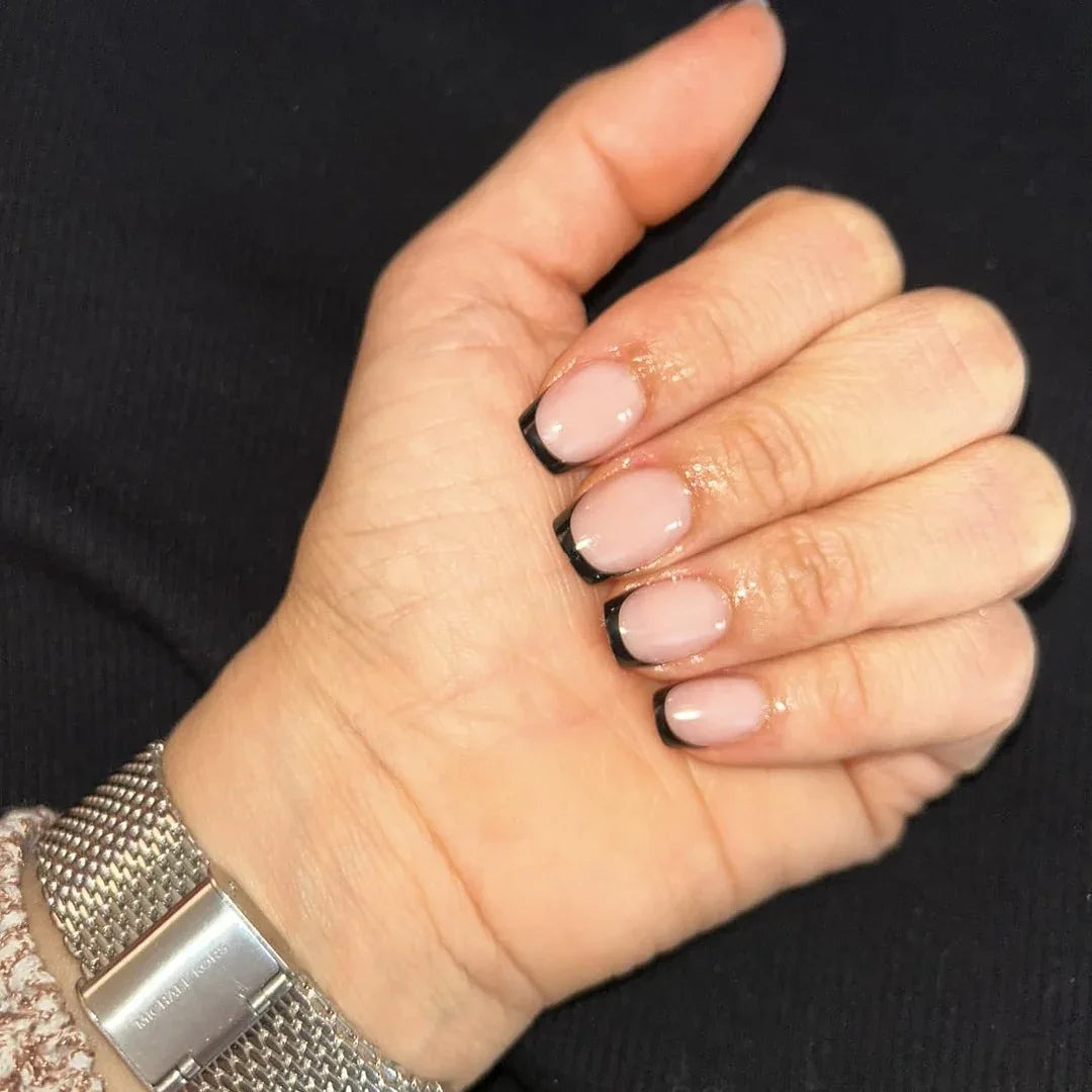 Classic Black French Square Nails - Press On Nails - Nail Pop Studio