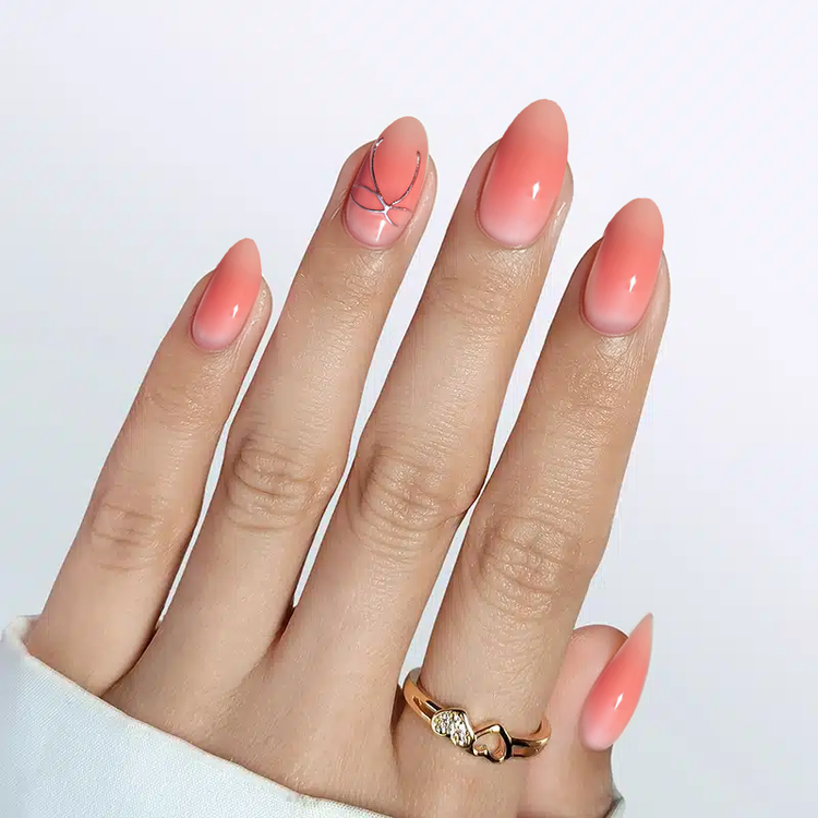 Peach Blush Almond Nails - Press On Nails