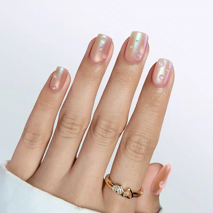 Pearl Glaze Square Nails - Press On Nails