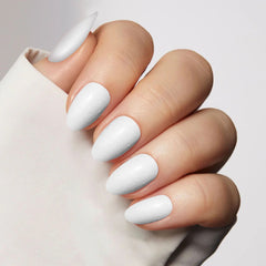 Pure White Oval Nails - Press On Nails | Long Lasting & Reusable Nail Pop Studio