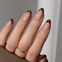 Tortoise Shell Almond Nails - Press On Nails | Long Lasting & Reusable Nail Pop Studio