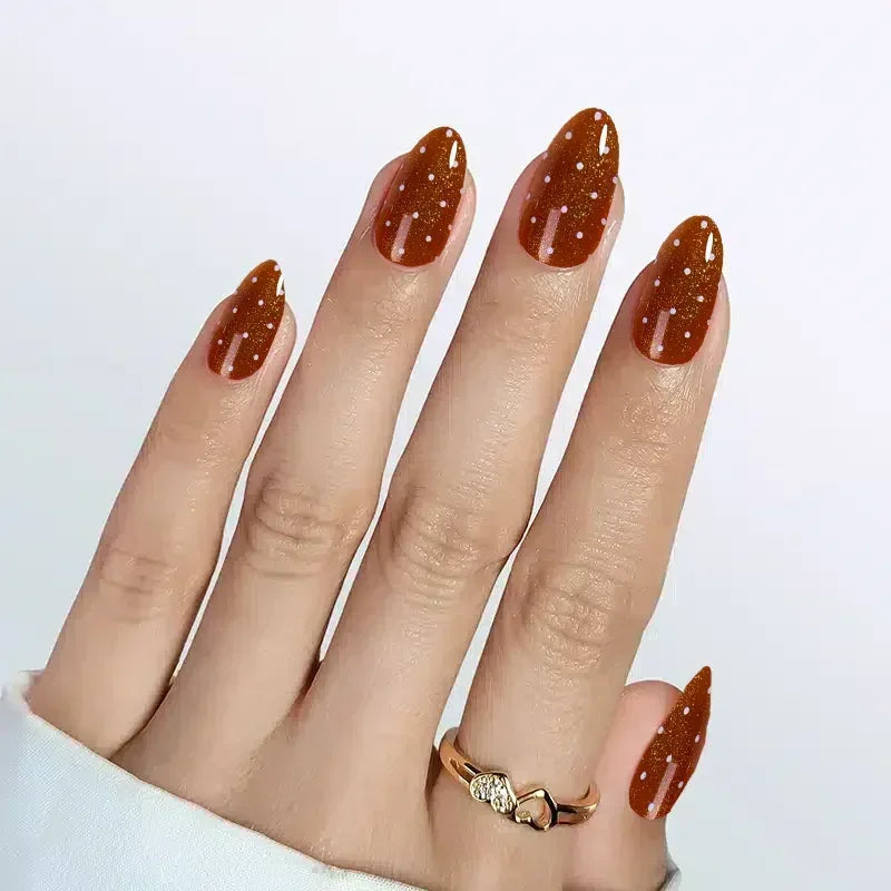 Cinnamon Glaze Almond Nails - Press On Nails - Nail Pop Studio