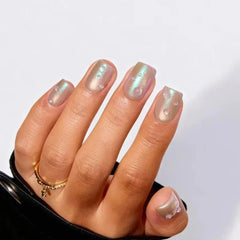 Pearl Glaze Square Nails - Press On Nails Nail Pop Studio