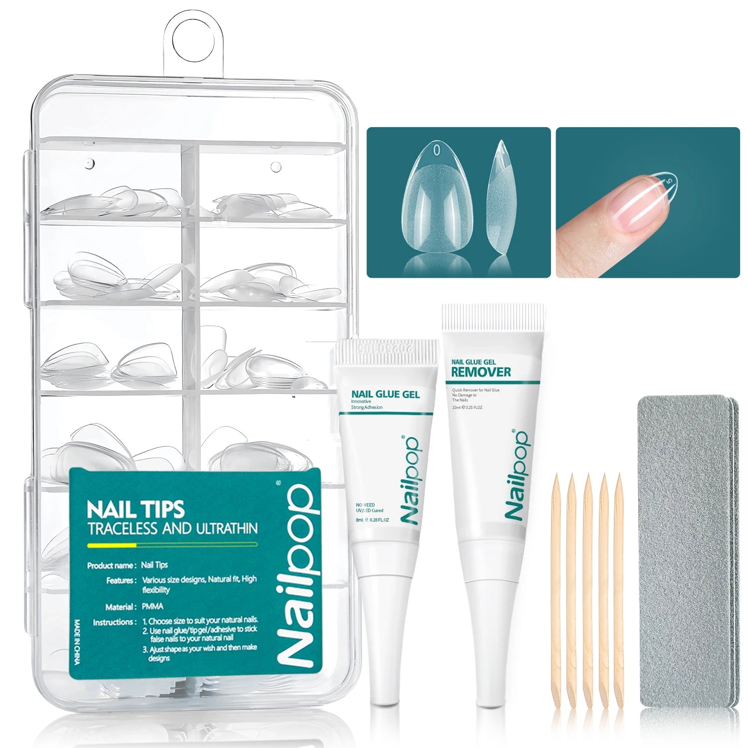 Gel Nail Tips DIY Manicure Kit Nail Pop Studio