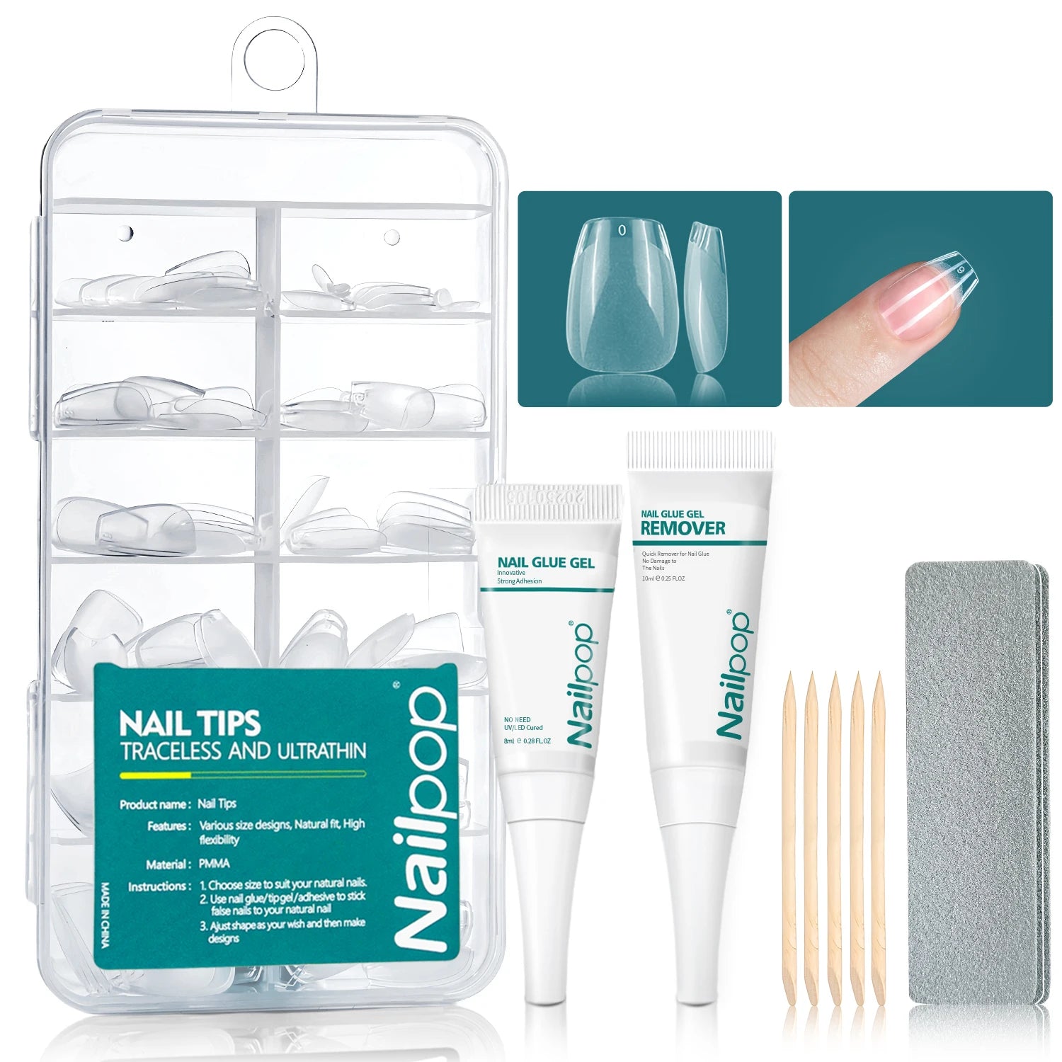 Gel Nail Tips DIY Manicure Kit Nail Pop Studio