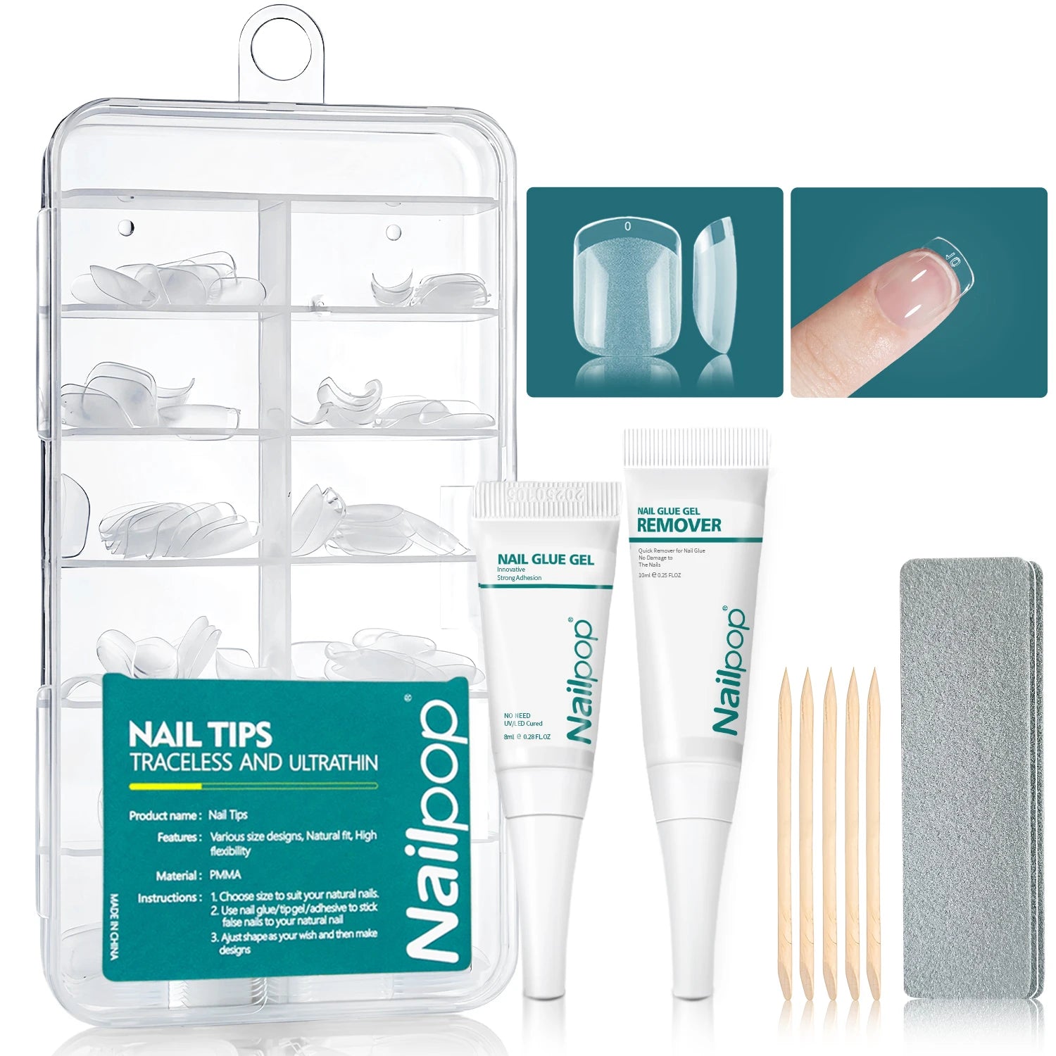 Gel Nail Tips DIY Manicure Kit Nail Pop Studio