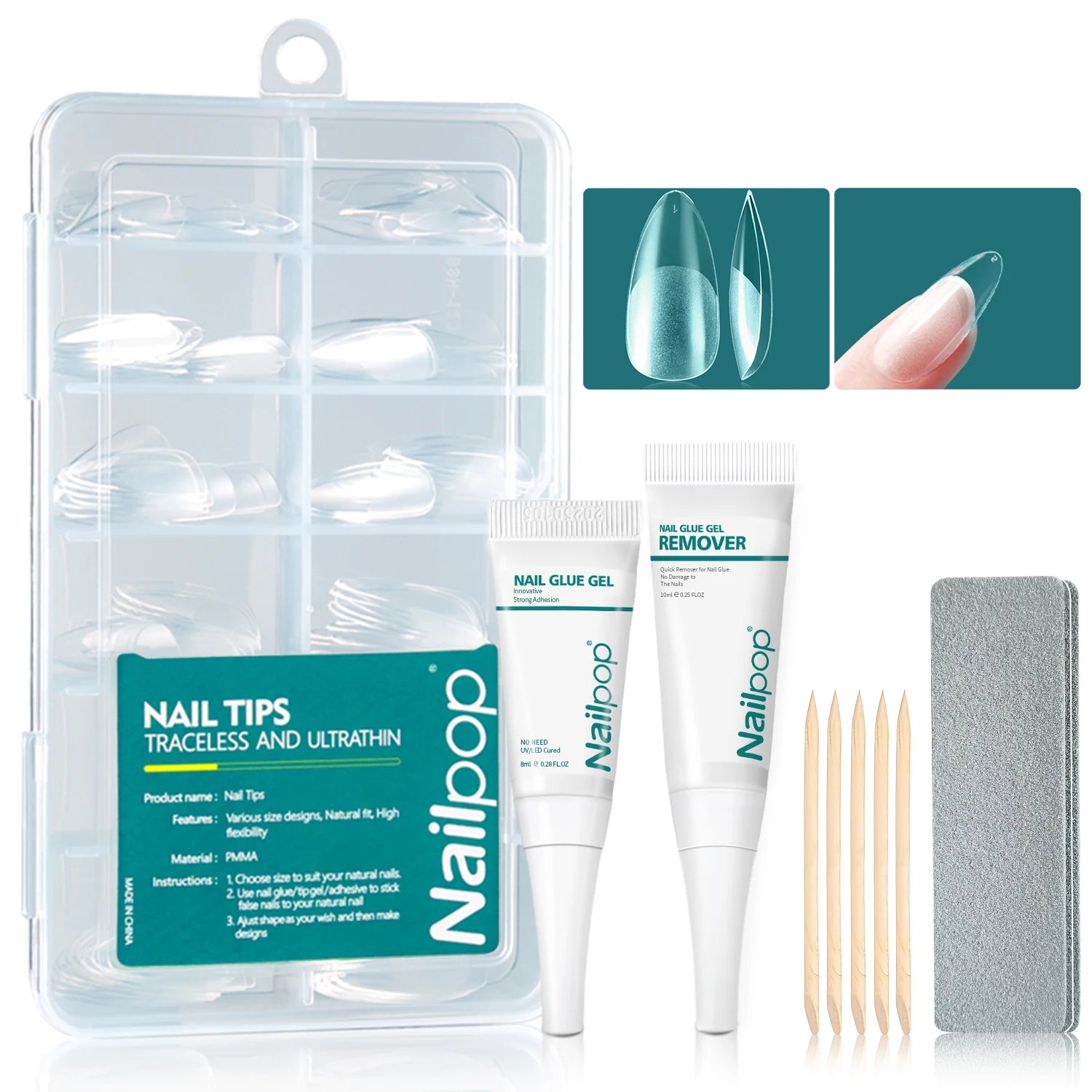 Gel Nail Tips DIY Manicure Kit Nail Pop Studio