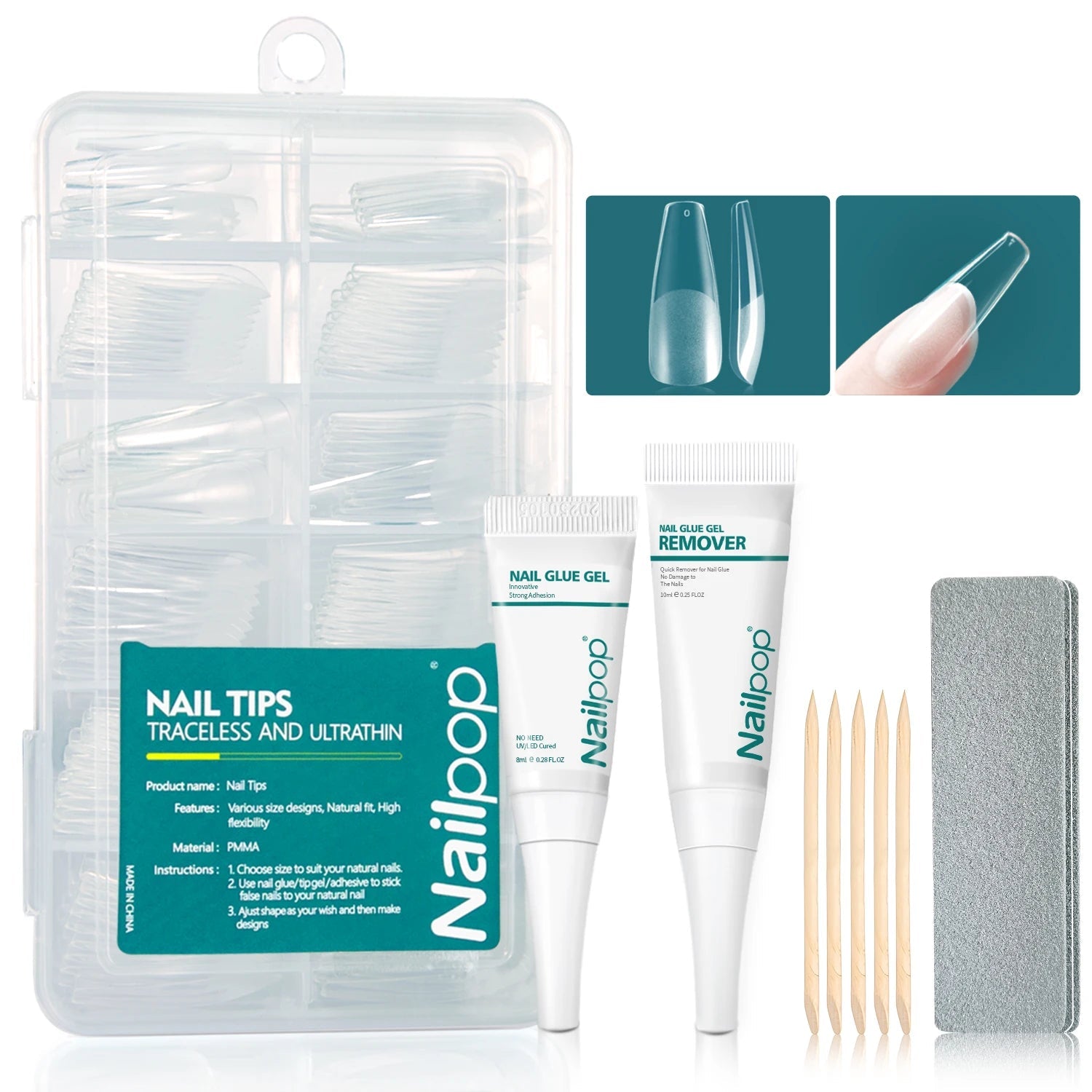 Gel Nail Tips DIY Manicure Kit Nail Pop Studio